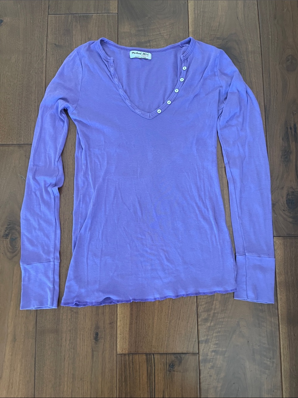 Michael Stars Lavender Scoop-Neck Long Sleeve Top